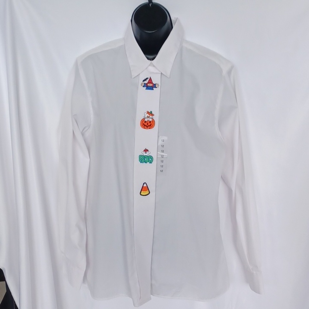 NWT Vintage 1990’s Impressions Halloween embroidered Button down